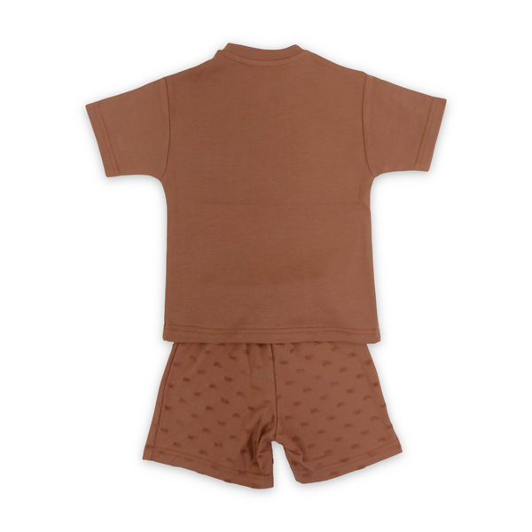 Unisex Baby Cotton Outfit Set – Bear Face Embroidery