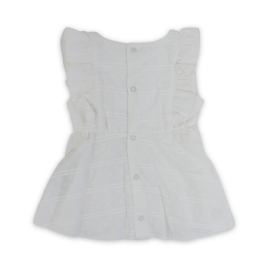 Baby Girls Cotton Dress – Off-White