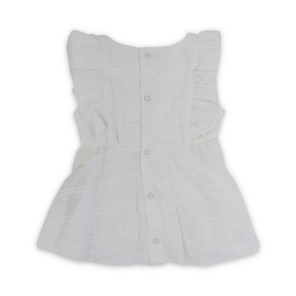 Baby Girls Cotton Dress – Off-White