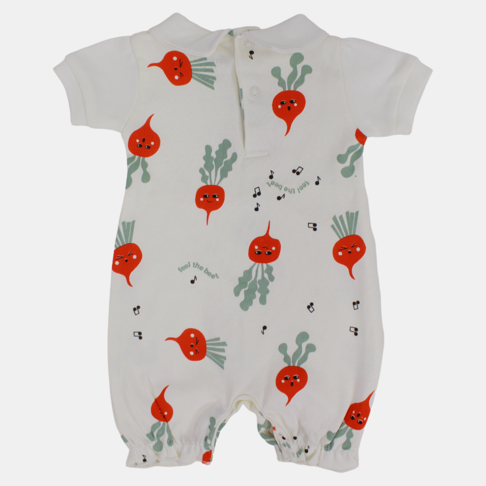 "Feel The Beet" Short-Sleeved Romper