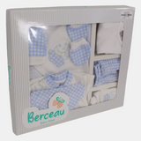 Blue Checkered 11-Piece Baby Layette Set