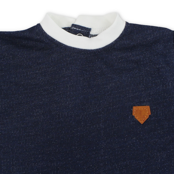 Baby Boys Cotton Romper – Jeans Effect