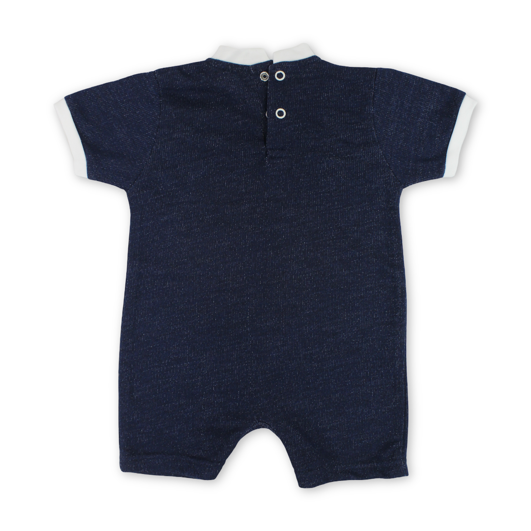 Baby Boys Cotton Romper – Jeans Effect
