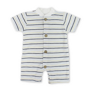 Baby Boys Cotton Romper – Striped Print