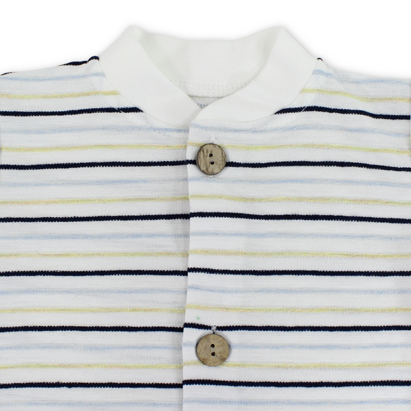 Baby Boys Cotton Romper – Striped Print