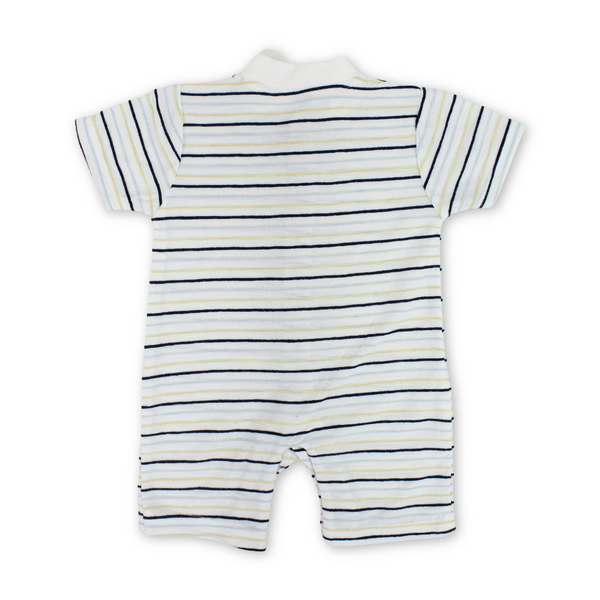 Baby Boys Cotton Romper – Striped Print