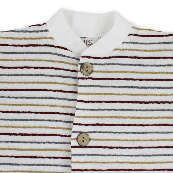 Baby Boys Cotton Romper – Striped Print