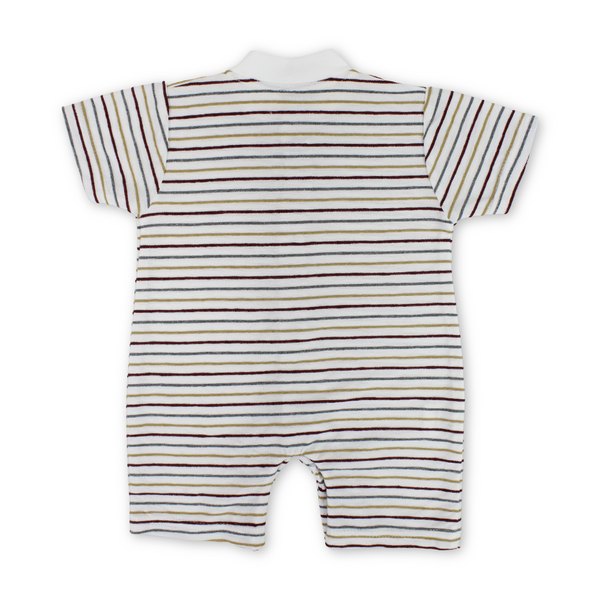 Baby Boys Cotton Romper – Striped Print