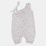 Baby Girls Cotton Romper – Off-White with Floral Print