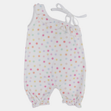Baby Girls Cotton Romper – Off-White with Floral Print
