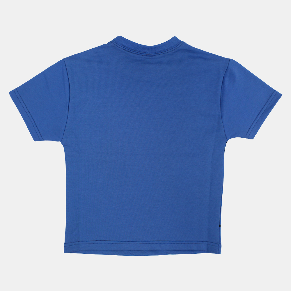 Boys Cotton T-Shirt – Indigo with Hippo Print