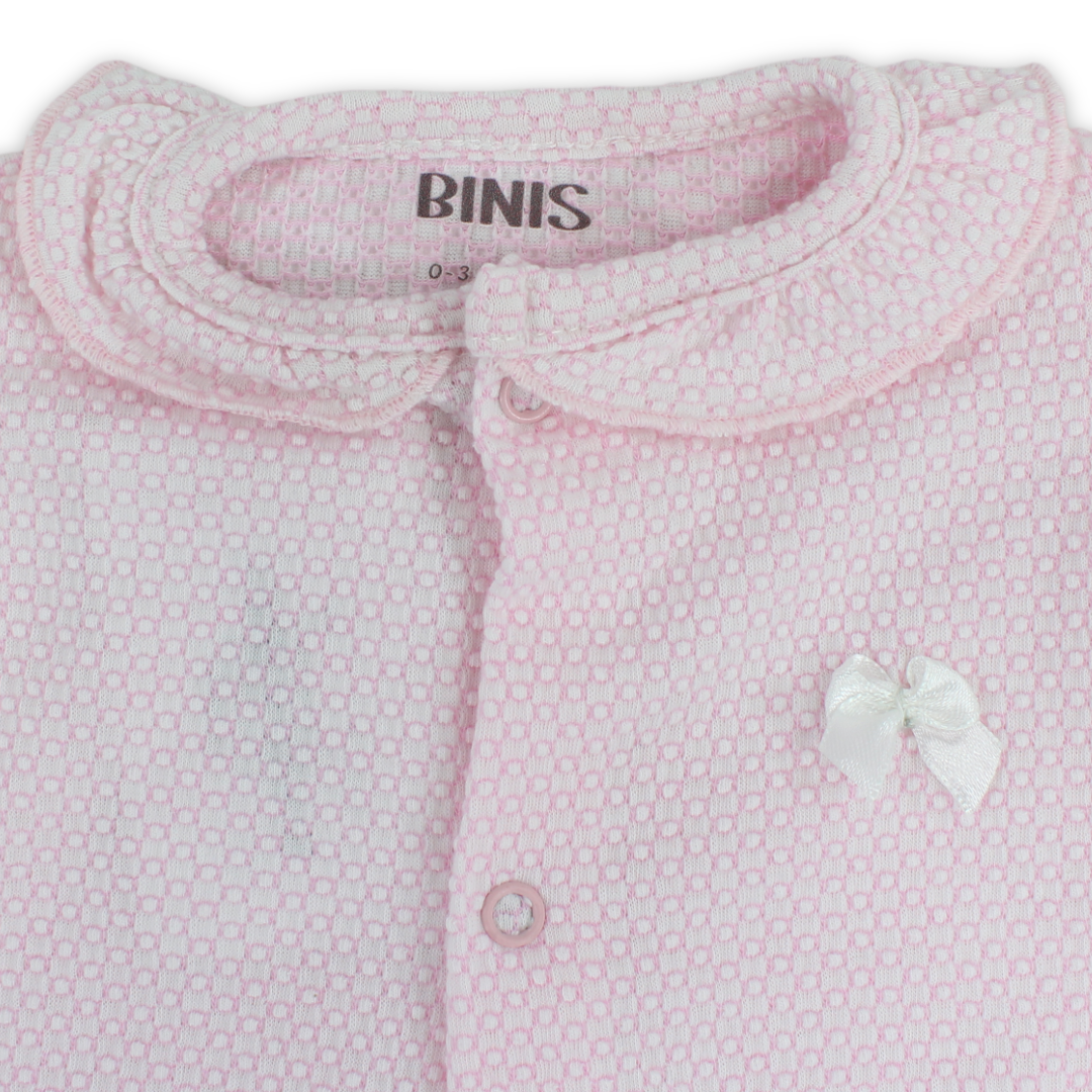 Baby Girls Cotton Romper – Bow Design