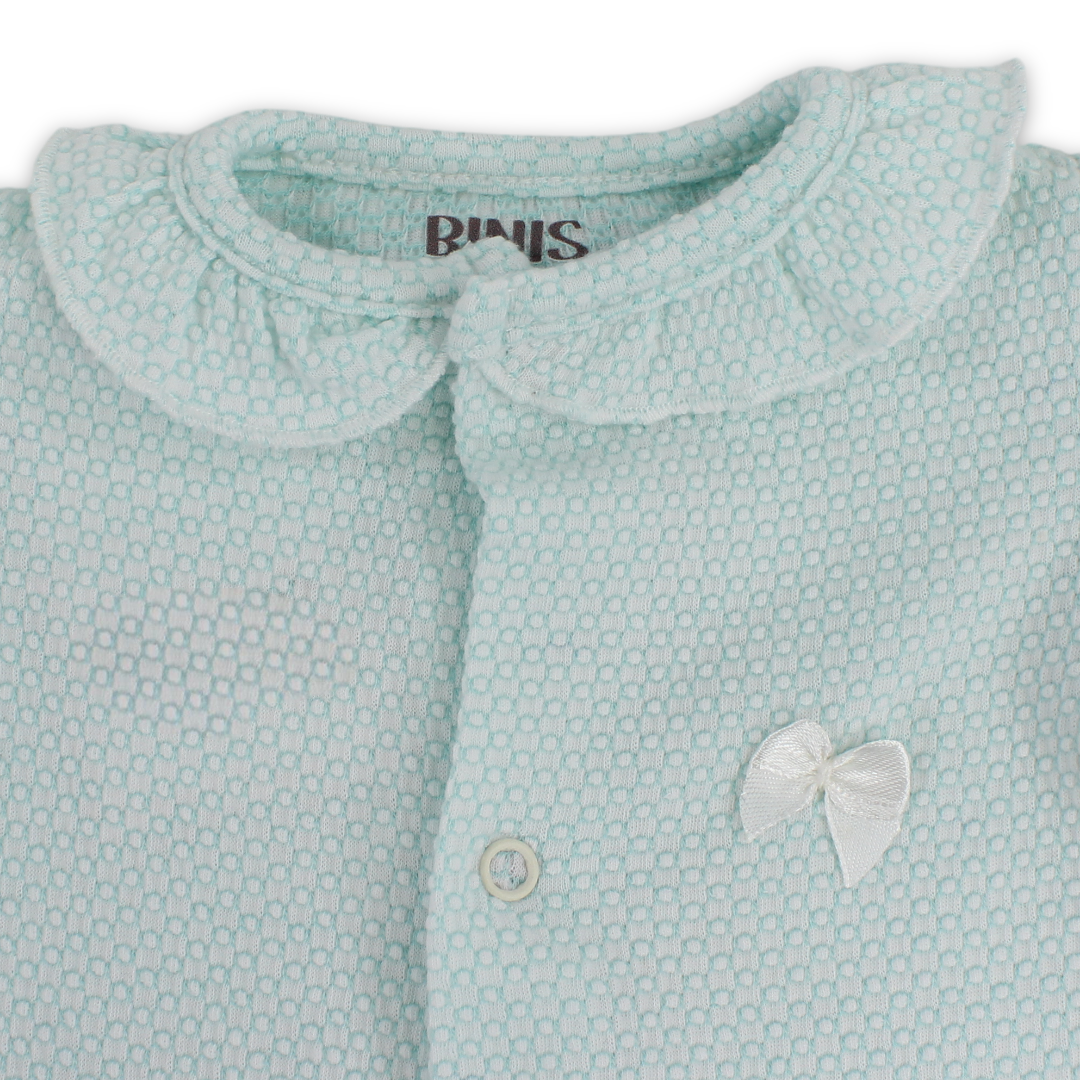 Baby Girls Cotton Romper – Bow Design