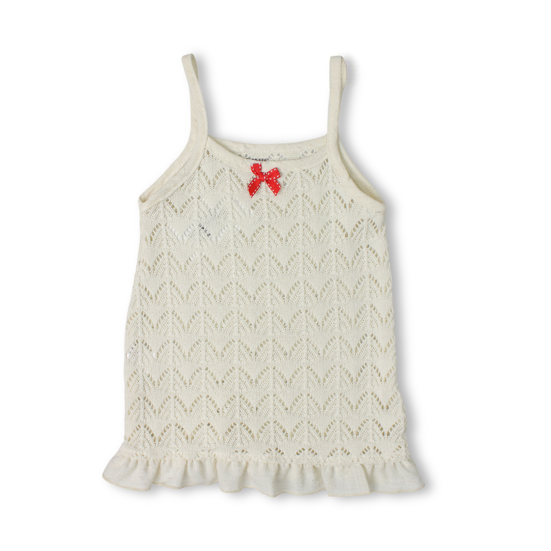 Baby Girls Crochet Dress – Off-White