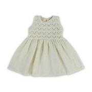 Baby Girls Linen Dress – Off-White
