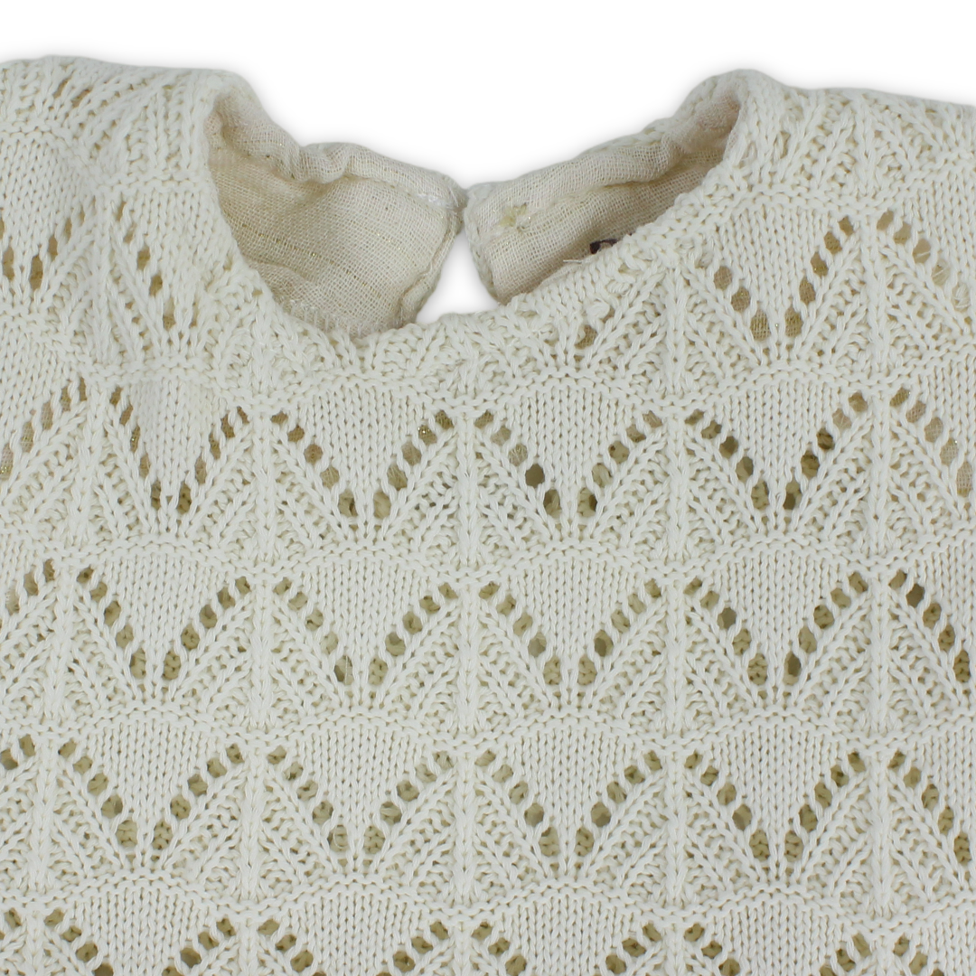 Baby Girls Linen Dress – Off-White
