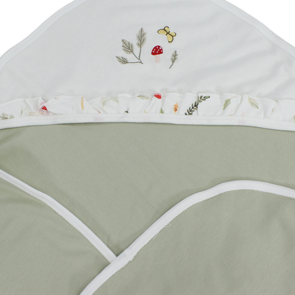 Cotton Baby Blanket – Off-White & Pestage
