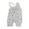 Baby Girls Cotton Romper – Off-White with Mushroom & Leaves Print