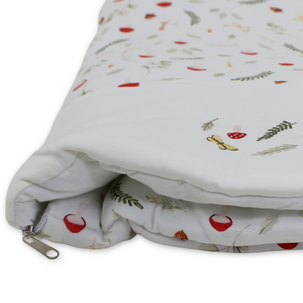Cotton Baby Port – Off-White with Mushroom & Leaves Print