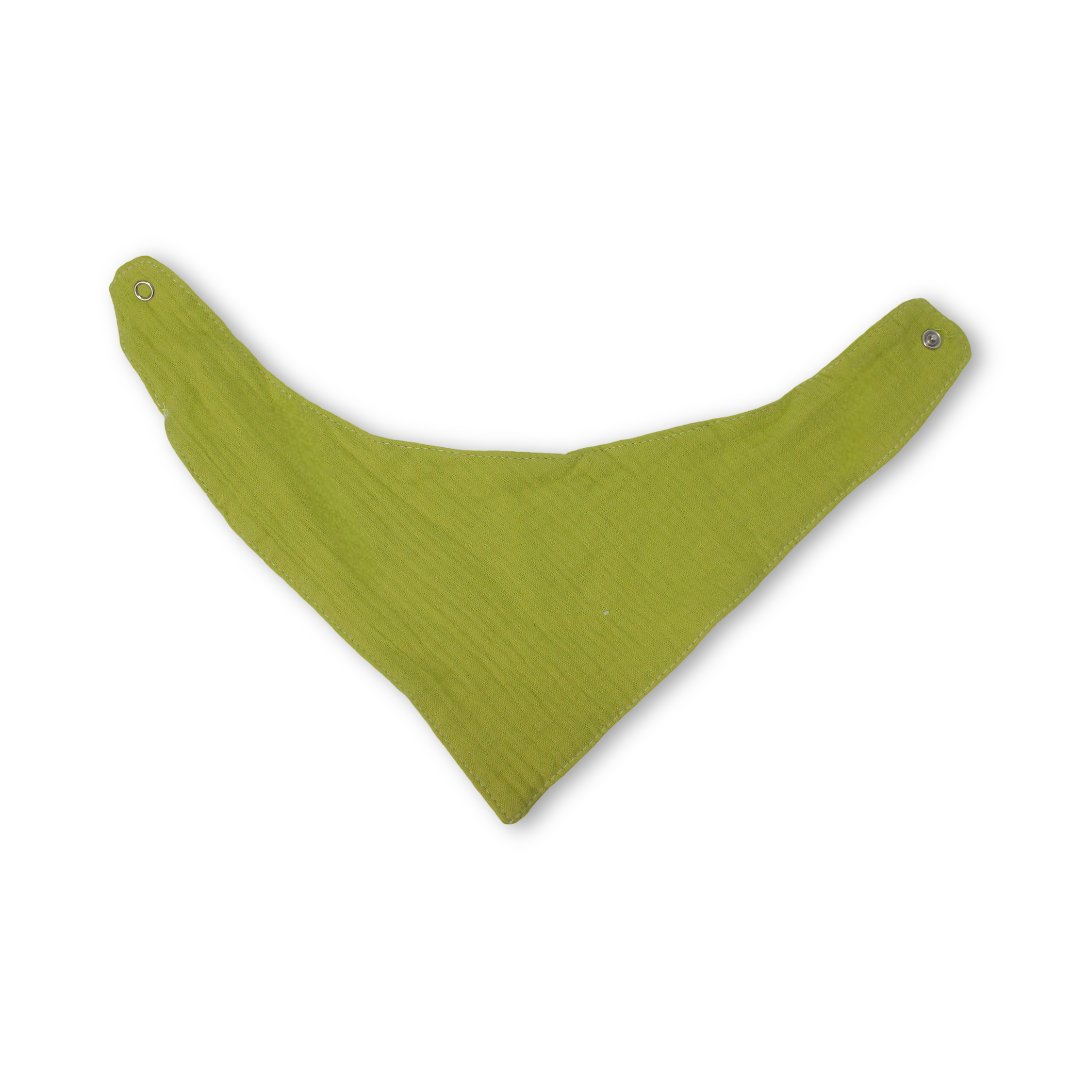 Cotton Baby Bib – Pistachio with Flower Print