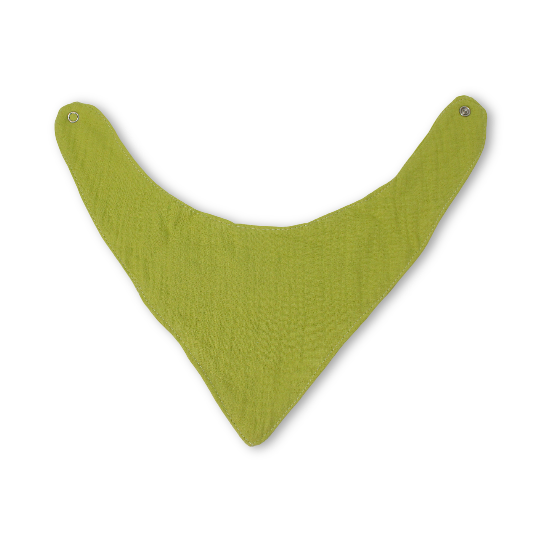Cotton Baby Bib – Pistachio with Teddy Bear Print