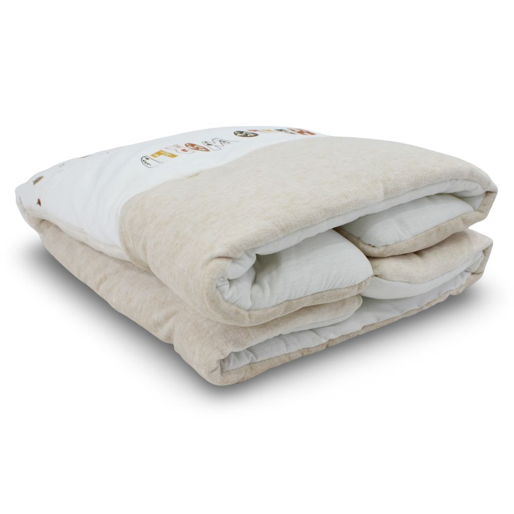 Velvet Baby Duvet – Beige wirh “Hello World“ Design