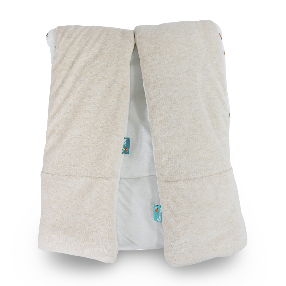 Velvet Baby Duvet – Beige wirh “Hello World“ Design