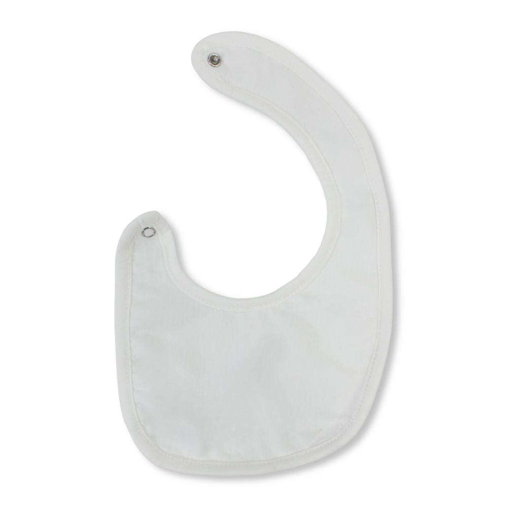 Baby Velvet Bib – Off-White with Cute Bear Print
