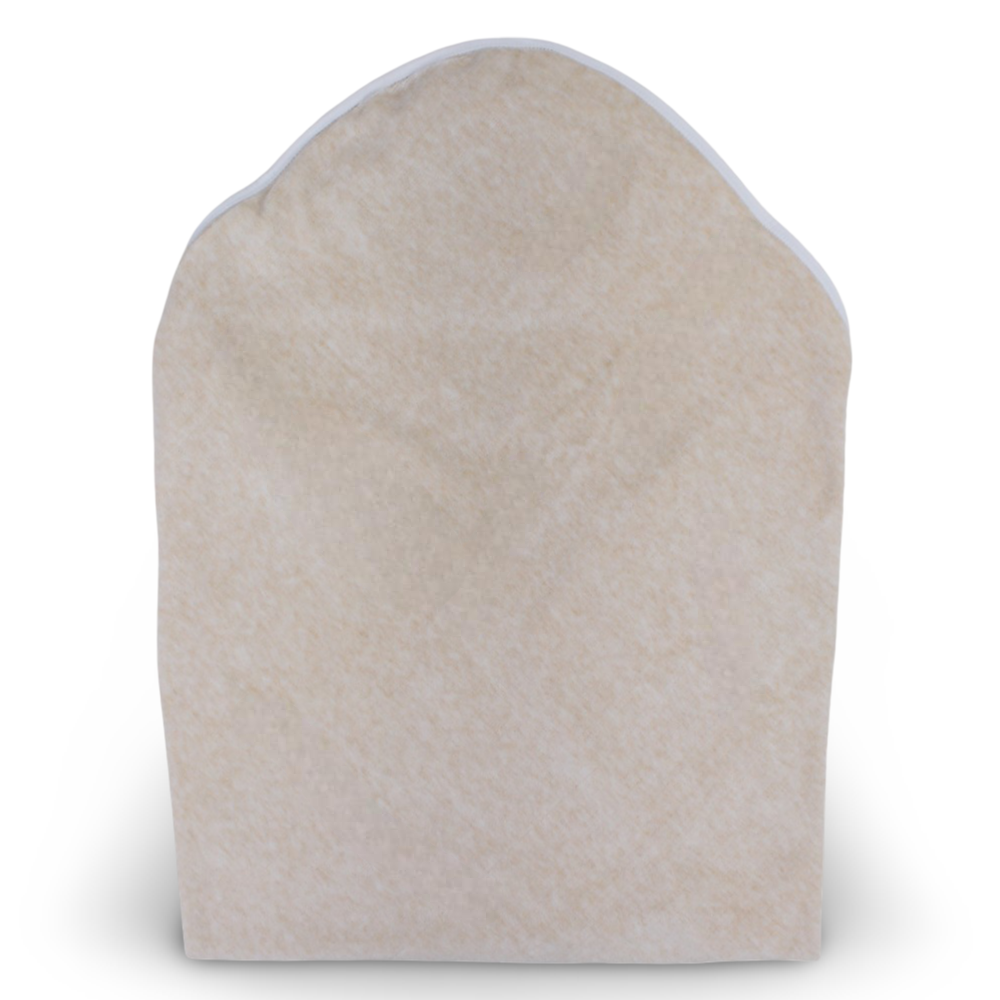 Velvet Baby Blanket – Off-White/Beige with “Hello World” Design