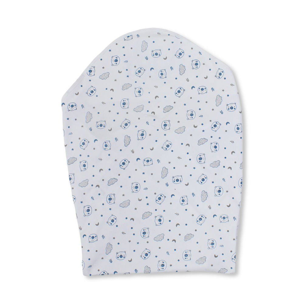 Cotton Baby Blanket – Off-White with "Cute Teddy" Print