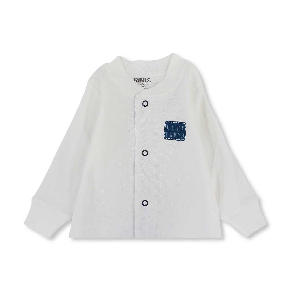 Baby Boys Cotton Footless Onesie – "Cute Teddy" Embroidery