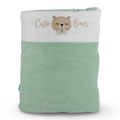 Baby Girls Velvet Baby Sleeping Bag – Mint with Bear Design