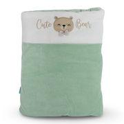 Bay Girls Velvet Baby Sleeping Bag – Mint with Bear Design