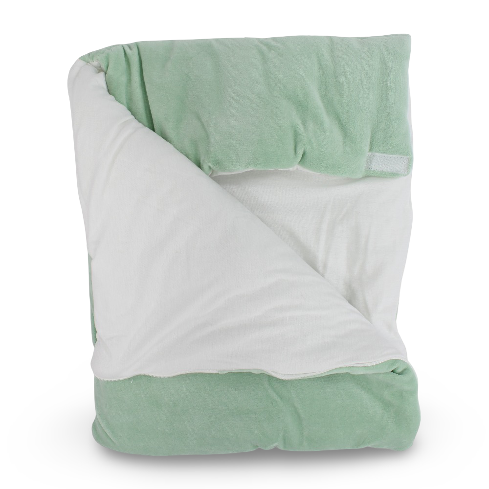 Bay Girls Velvet Baby Sleeping Bag – Mint with Bear Design