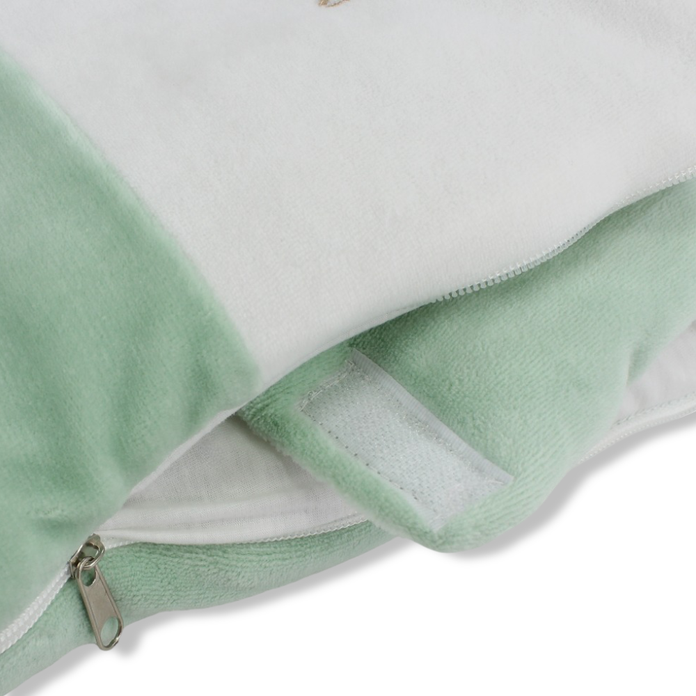 Bay Girls Velvet Baby Sleeping Bag – Mint with Bear Design