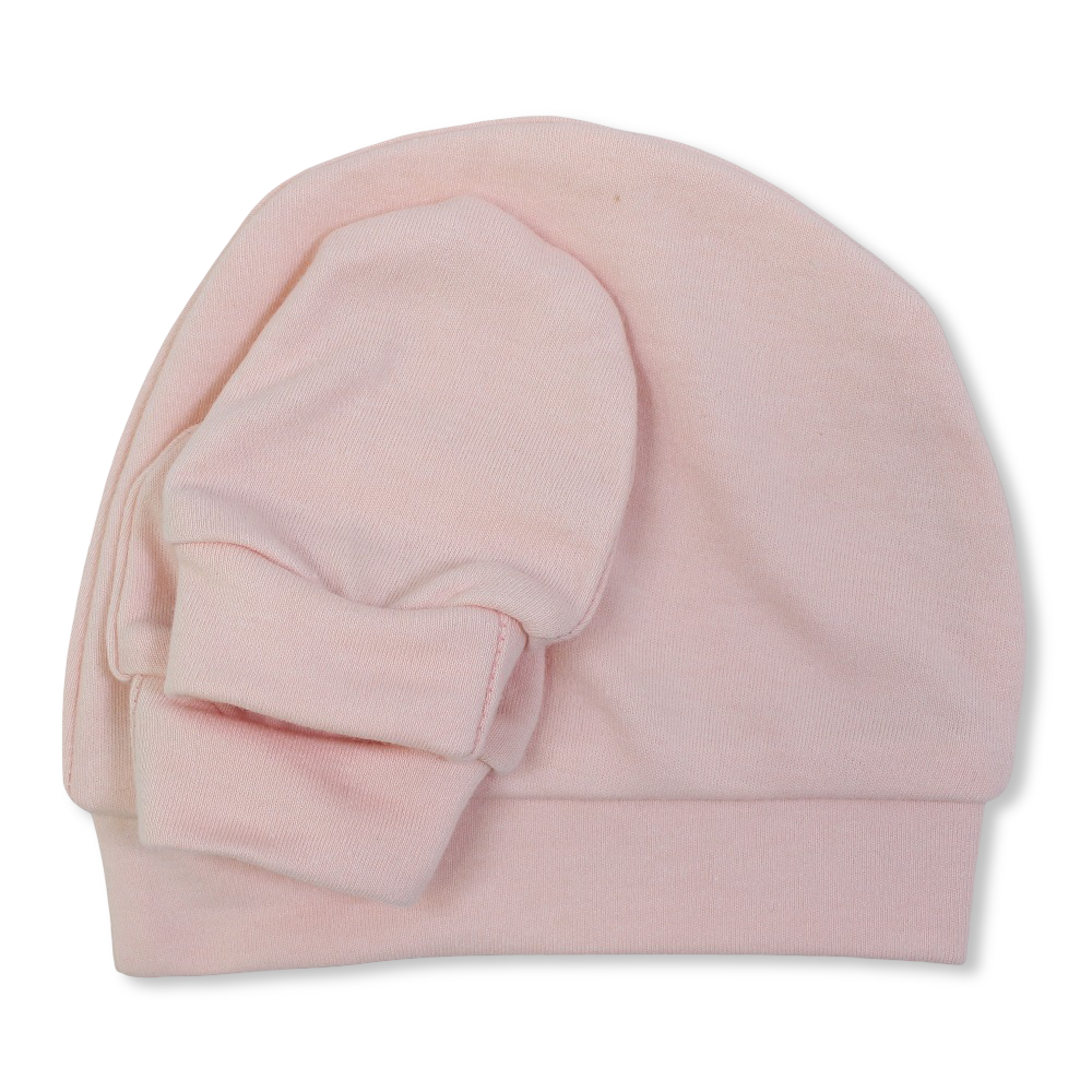 Unisex Baby Cotton Soft Newborn Set – (Beanie + Hand Mittens)