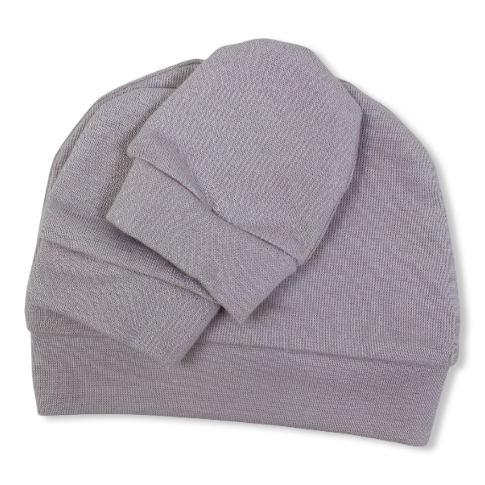 Unisex Baby Cotton Soft Newborn Set – (Beanie + Hand Mittens)