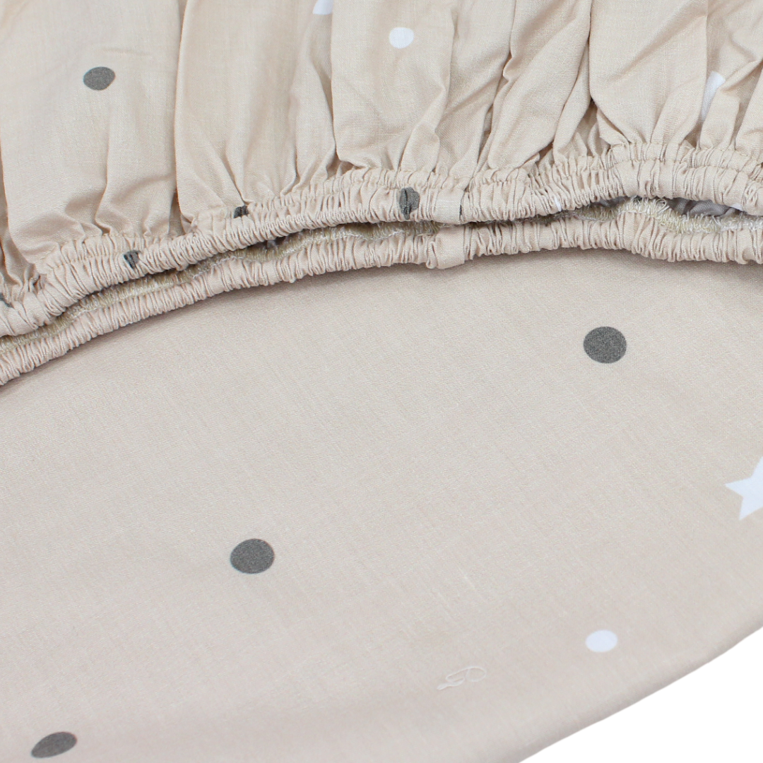 Cotton Bed Sheets – Coffee with Stars Print