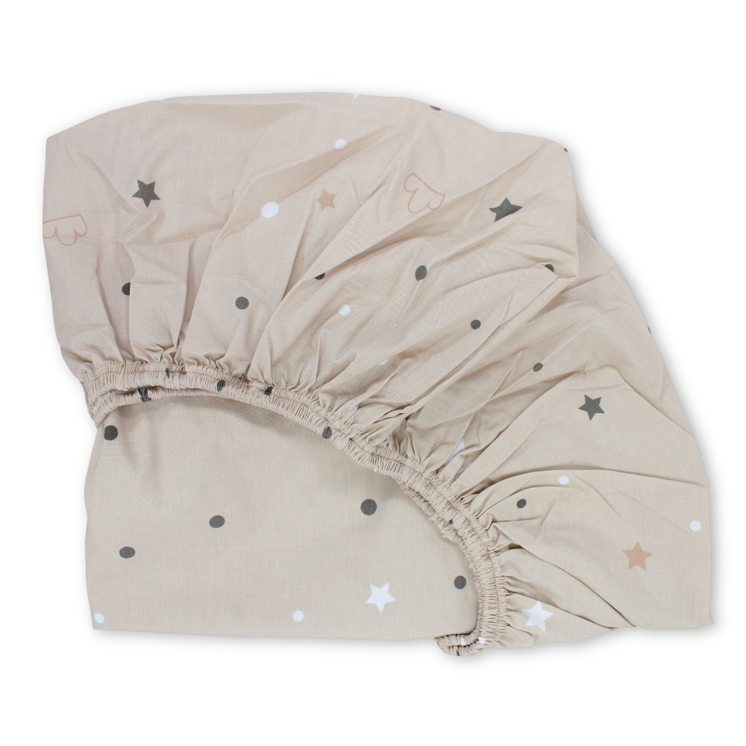 Cotton Bed Sheets – Coffee with Stars Print
