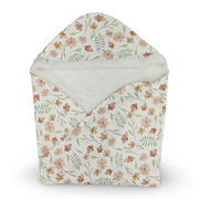 Fleeced Baby Blanket – Off-White with Flowers Print