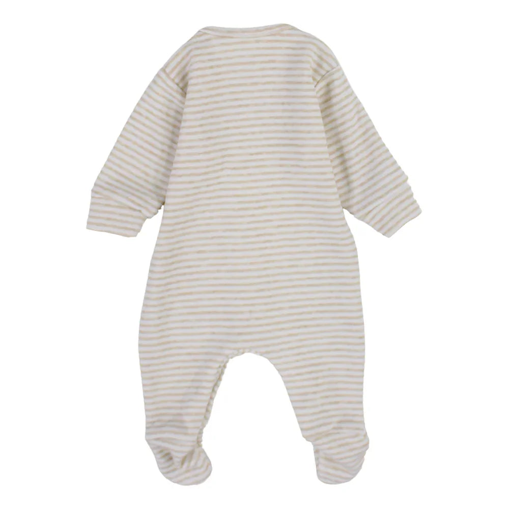 Baby Boys Baby Footie – Striped Beige Design
