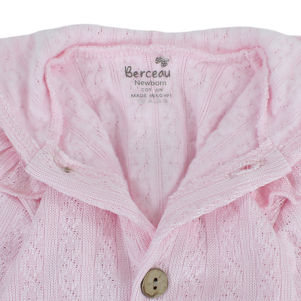 Baby Girls Cotton Hooded Baby Footie – Pink