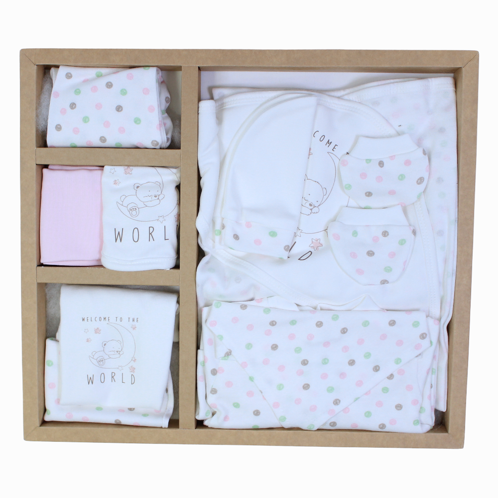 Baby Cotton Dotted Clothes Gift Box