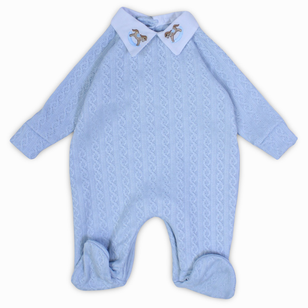 Baby Boys Cotton Baby Footie - Cute Horse Design