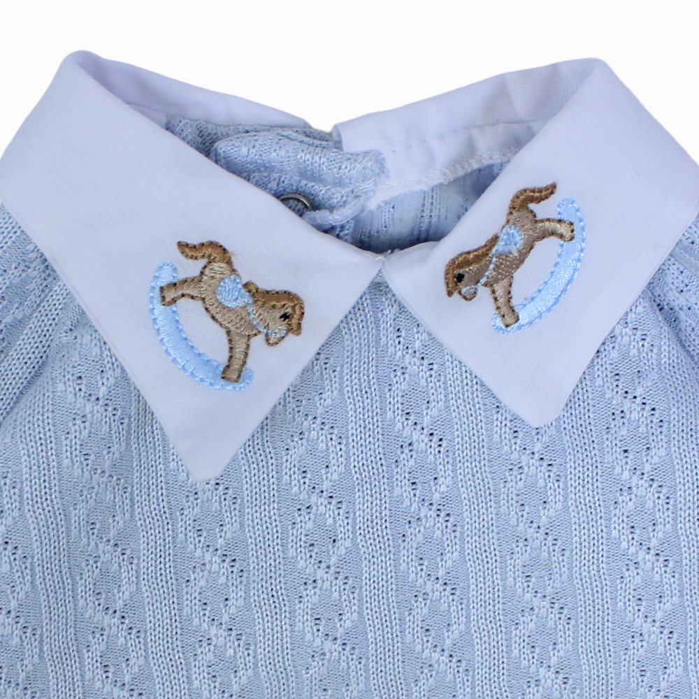 Baby Boys Cotton Baby Footie - Cute Horse Design