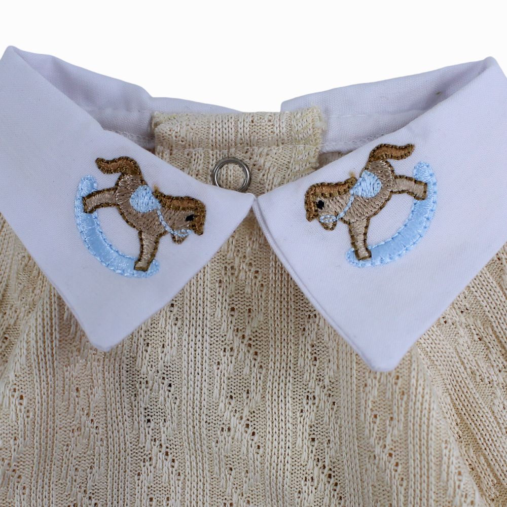 Baby Boys Cotton Baby Footie - Cute Horse Design
