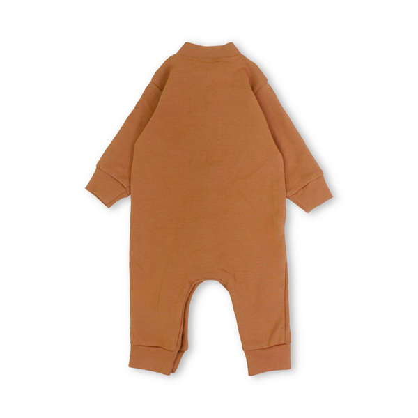 Baby Boys Cotton Footless Onesie – Brick with Puppy Print