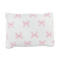 Cotton Pillow + Pillowcase – Off-White with Bows Print