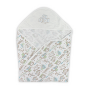 Cotton Baby Blanket – Baby Blue & White with "ABC" Print