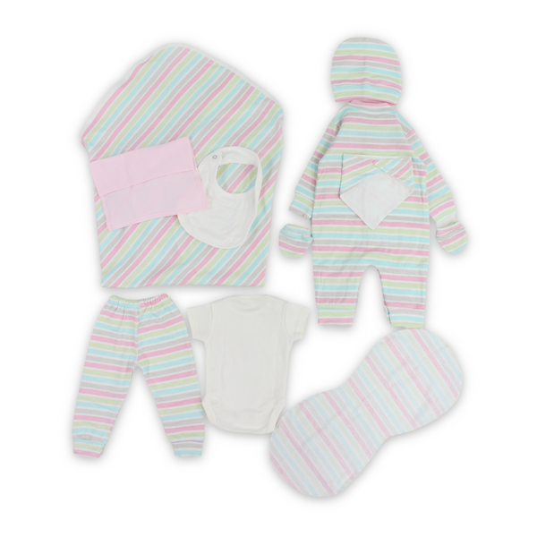 Baby Girls Cotton Gift Clothes Box – Pink & White